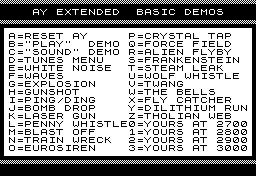 Sound FX Menu