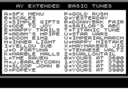 Tune Menu