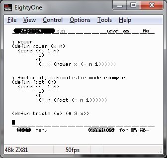 ZEDIT while preparing the LISP code