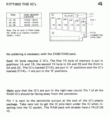 Sinclair 1K-3K RAM Pack instructions #3