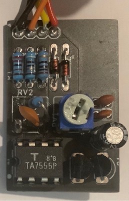 The board with a TA7555P