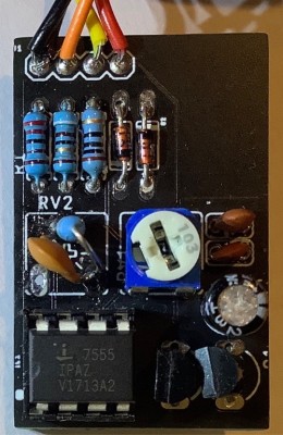 The board with an eBay bought CMOS 7555IPA